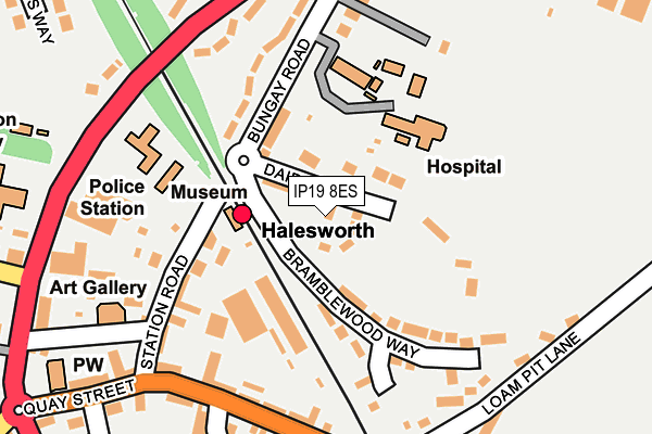 IP19 8ES map - OS OpenMap – Local (Ordnance Survey)