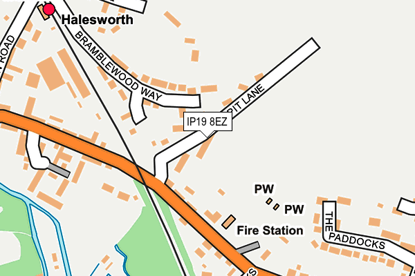 IP19 8EZ map - OS OpenMap – Local (Ordnance Survey)