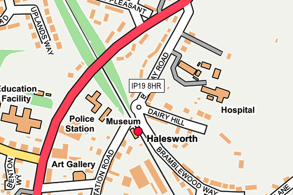 IP19 8HR map - OS OpenMap – Local (Ordnance Survey)