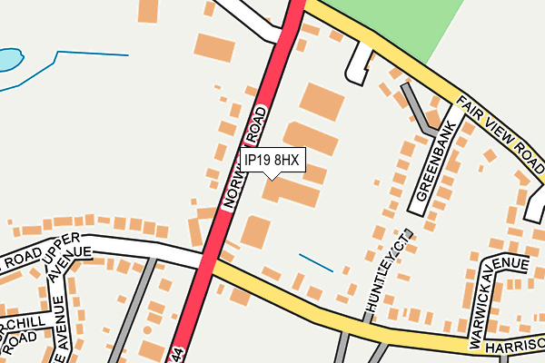 IP19 8HX map - OS OpenMap – Local (Ordnance Survey)
