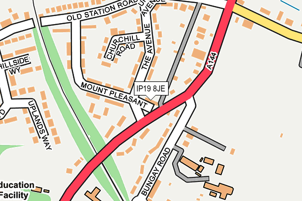 IP19 8JE map - OS OpenMap – Local (Ordnance Survey)