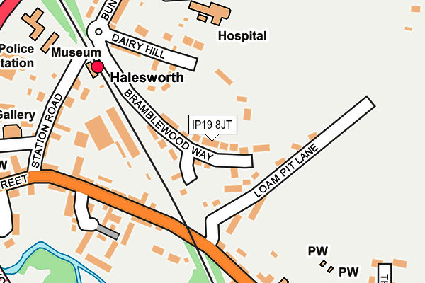 IP19 8JT map - OS OpenMap – Local (Ordnance Survey)