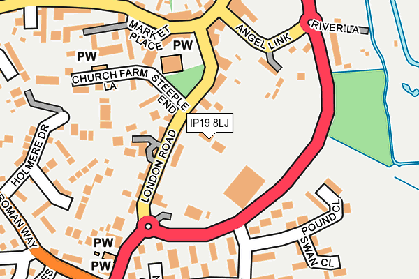 IP19 8LJ map - OS OpenMap – Local (Ordnance Survey)