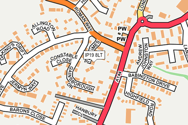 IP19 8LT map - OS OpenMap – Local (Ordnance Survey)