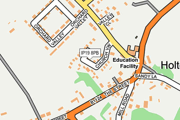 IP19 8PB map - OS OpenMap – Local (Ordnance Survey)