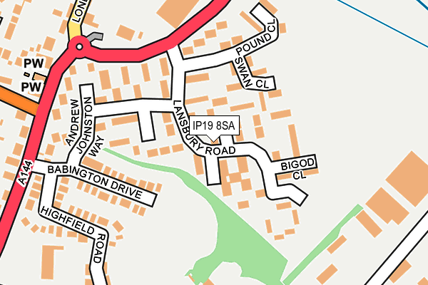 IP19 8SA map - OS OpenMap – Local (Ordnance Survey)