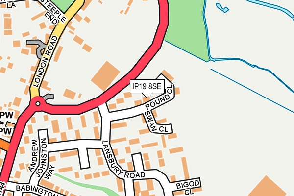 IP19 8SE map - OS OpenMap – Local (Ordnance Survey)