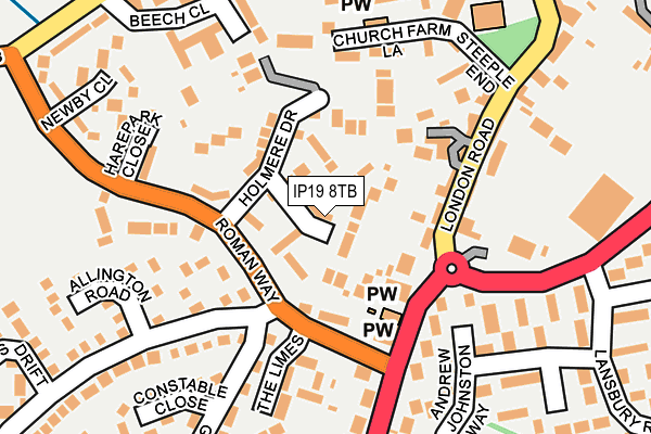 IP19 8TB map - OS OpenMap – Local (Ordnance Survey)