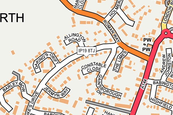 IP19 8TJ map - OS OpenMap – Local (Ordnance Survey)