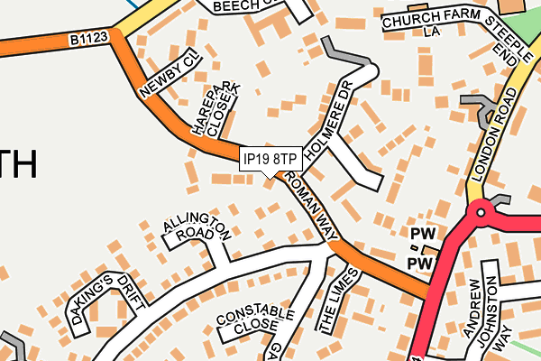 IP19 8TP map - OS OpenMap – Local (Ordnance Survey)