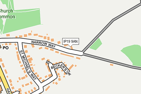 IP19 9AN map - OS OpenMap – Local (Ordnance Survey)