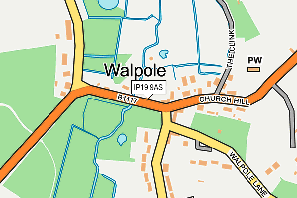 IP19 9AS map - OS OpenMap – Local (Ordnance Survey)