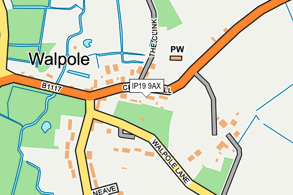 IP19 9AX map - OS OpenMap – Local (Ordnance Survey)