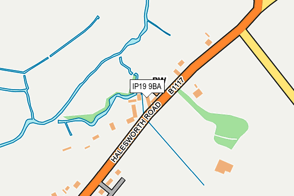 IP19 9BA map - OS OpenMap – Local (Ordnance Survey)