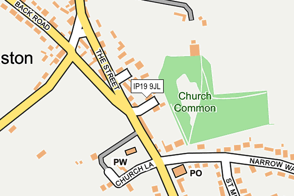 IP19 9JL map - OS OpenMap – Local (Ordnance Survey)