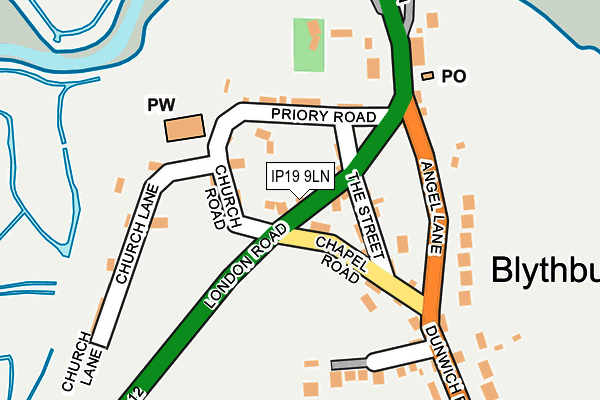 IP19 9LN map - OS OpenMap – Local (Ordnance Survey)