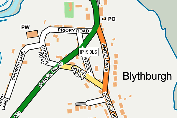 IP19 9LS map - OS OpenMap – Local (Ordnance Survey)