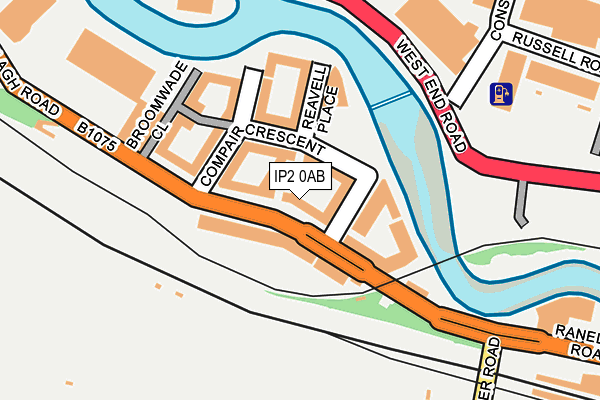 IP2 0AB map - OS OpenMap – Local (Ordnance Survey)