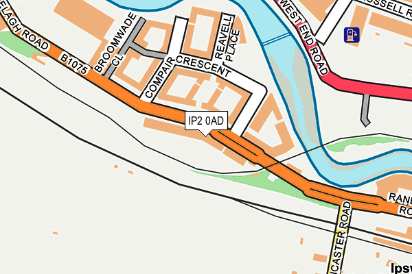 IP2 0AD map - OS OpenMap – Local (Ordnance Survey)