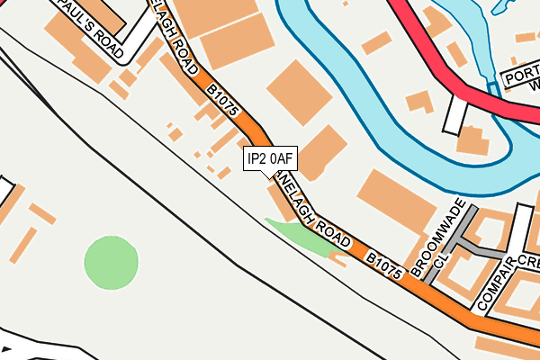 IP2 0AF map - OS OpenMap – Local (Ordnance Survey)
