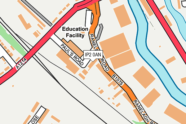 IP2 0AN map - OS OpenMap – Local (Ordnance Survey)