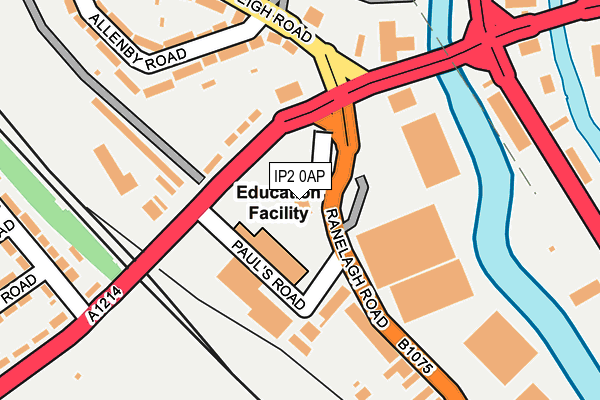 IP2 0AP map - OS OpenMap – Local (Ordnance Survey)