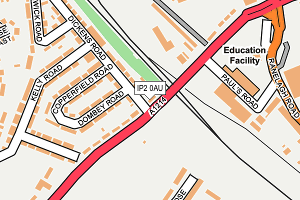 IP2 0AU map - OS OpenMap – Local (Ordnance Survey)