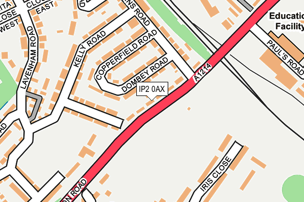 IP2 0AX map - OS OpenMap – Local (Ordnance Survey)