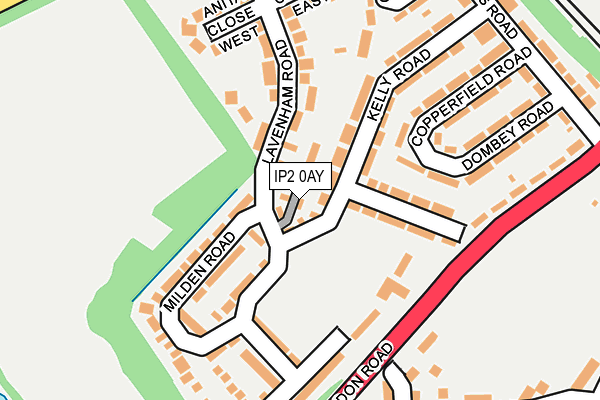 IP2 0AY map - OS OpenMap – Local (Ordnance Survey)