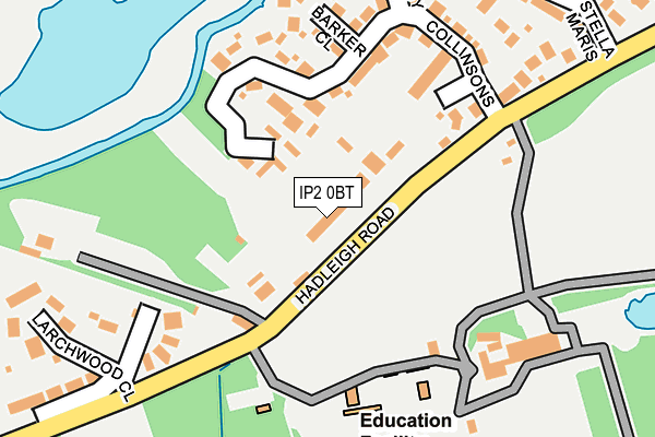 IP2 0BT map - OS OpenMap – Local (Ordnance Survey)