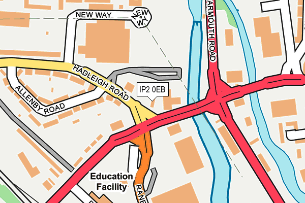 IP2 0EB map - OS OpenMap – Local (Ordnance Survey)