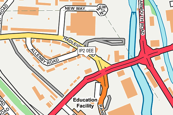 IP2 0EE map - OS OpenMap – Local (Ordnance Survey)