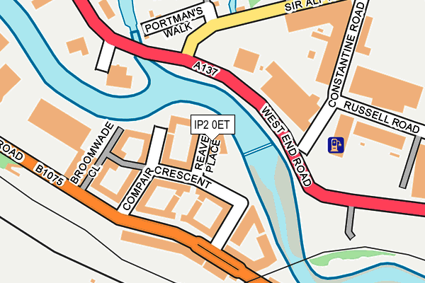 IP2 0ET map - OS OpenMap – Local (Ordnance Survey)