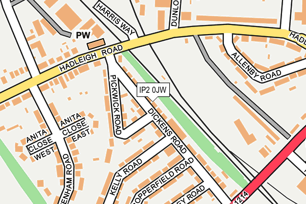 IP2 0JW map - OS OpenMap – Local (Ordnance Survey)