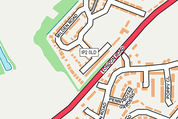 IP2 0LD map - OS OpenMap – Local (Ordnance Survey)