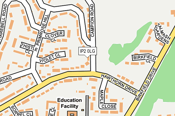 IP2 0LG map - OS OpenMap – Local (Ordnance Survey)