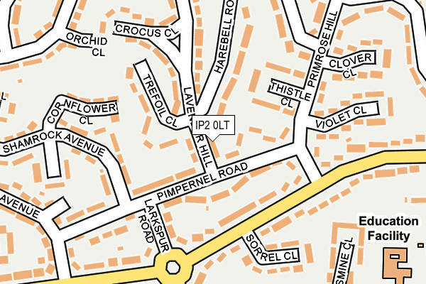 IP2 0LT map - OS OpenMap – Local (Ordnance Survey)