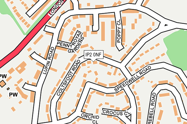 IP2 0NF map - OS OpenMap – Local (Ordnance Survey)