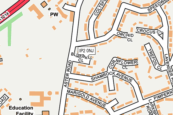 IP2 0NJ map - OS OpenMap – Local (Ordnance Survey)
