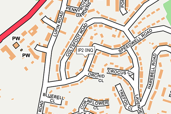 IP2 0NQ map - OS OpenMap – Local (Ordnance Survey)