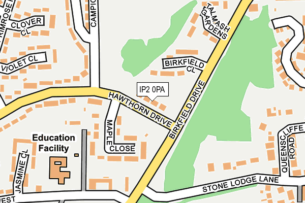 IP2 0PA map - OS OpenMap – Local (Ordnance Survey)