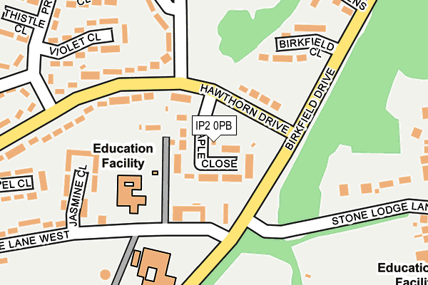 IP2 0PB map - OS OpenMap – Local (Ordnance Survey)