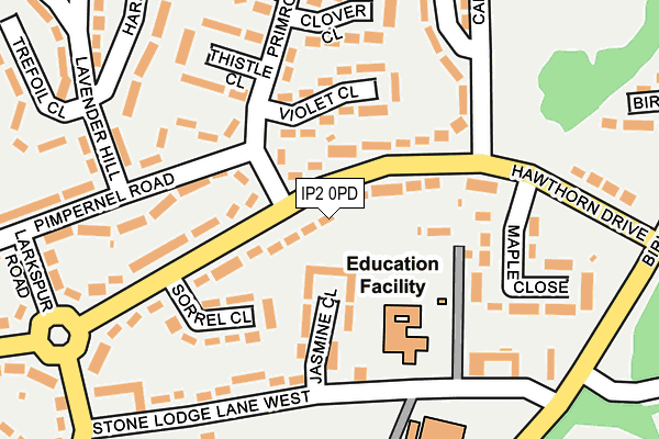 IP2 0PD map - OS OpenMap – Local (Ordnance Survey)