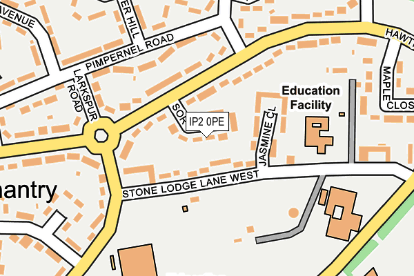 IP2 0PE map - OS OpenMap – Local (Ordnance Survey)