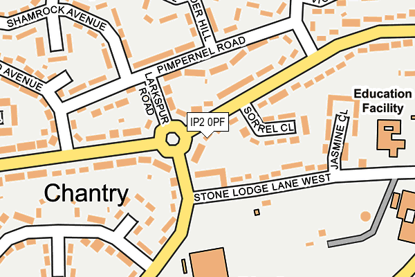 IP2 0PF map - OS OpenMap – Local (Ordnance Survey)