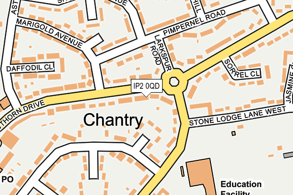 IP2 0QD map - OS OpenMap – Local (Ordnance Survey)