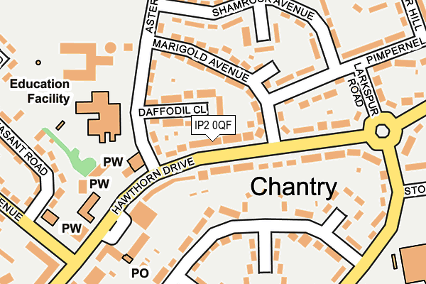 IP2 0QF map - OS OpenMap – Local (Ordnance Survey)