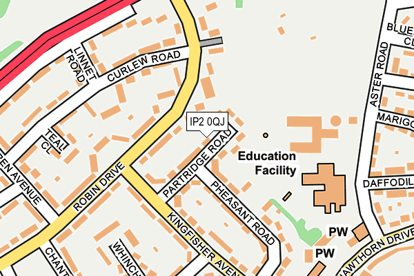 IP2 0QJ map - OS OpenMap – Local (Ordnance Survey)