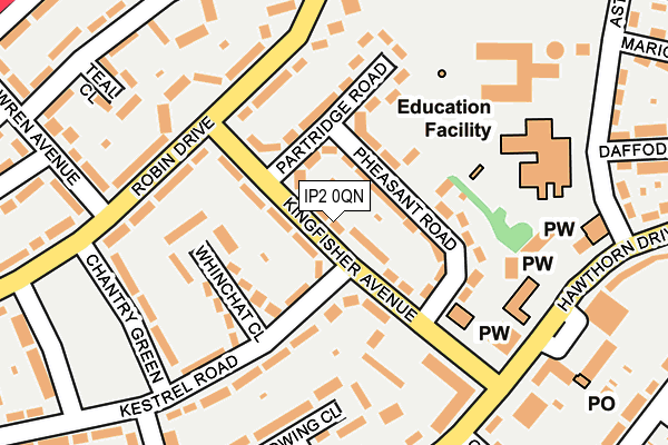 IP2 0QN map - OS OpenMap – Local (Ordnance Survey)