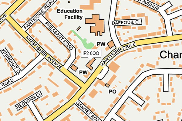 IP2 0QQ map - OS OpenMap – Local (Ordnance Survey)